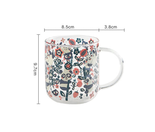 Christmas Glass Home Breakfast Drink Large Capacity With Handle