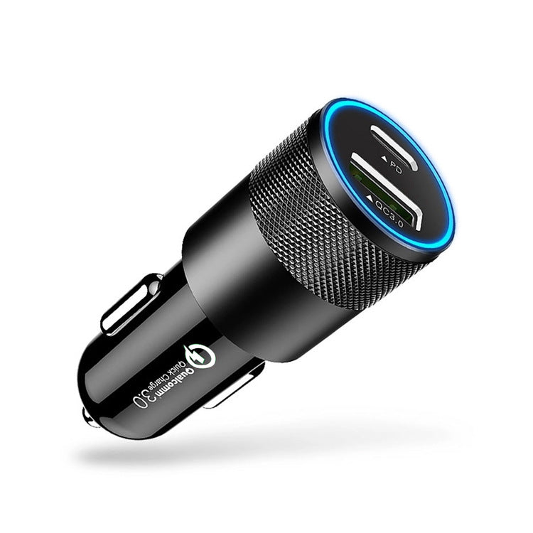 Dual Port Type-C Pd Aluminum Alloy Car Charger