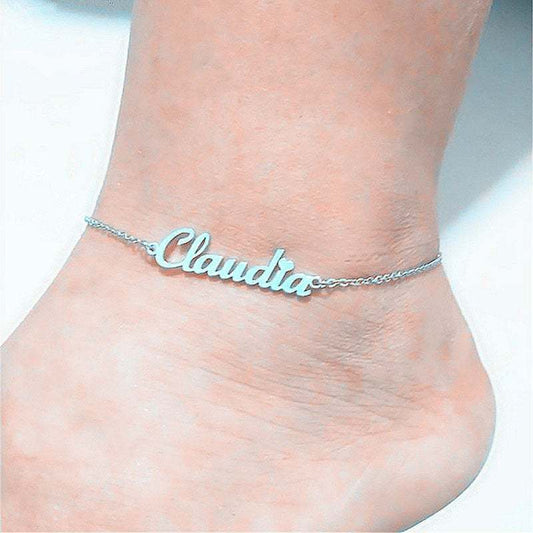 DIY Personalized 316L Stainless Steel English Alphabet Name Anklet