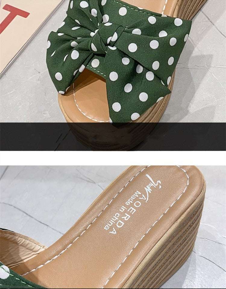 Fashion Word Out Wedge  Toe High Heel Slippers - globaltradeleader