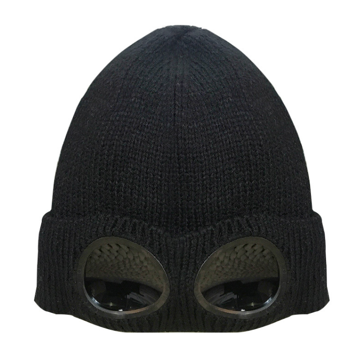 Windproof Mirror And Fleece Knitted Warm Wool Hat