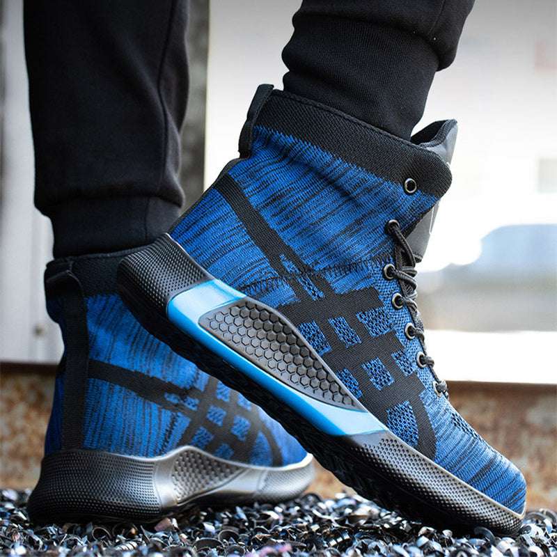 Winter Plush Boots Men Labor Protection Anti-smash Anti-puncture Work Shoes Warm Thickened Breathable Lace-up Safety Shoes - globaltradeleader