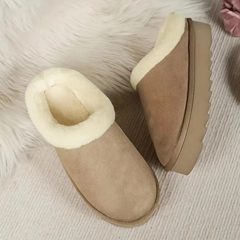 Women Winter New Round Head Leisure Slip-onPlus Size Cotton Shoes - globaltradeleader