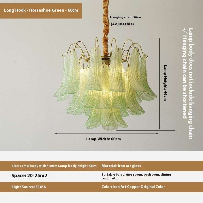 Crystal Shell Chandelier Retro Color Bedroom Glass Lamp - globaltradeleader