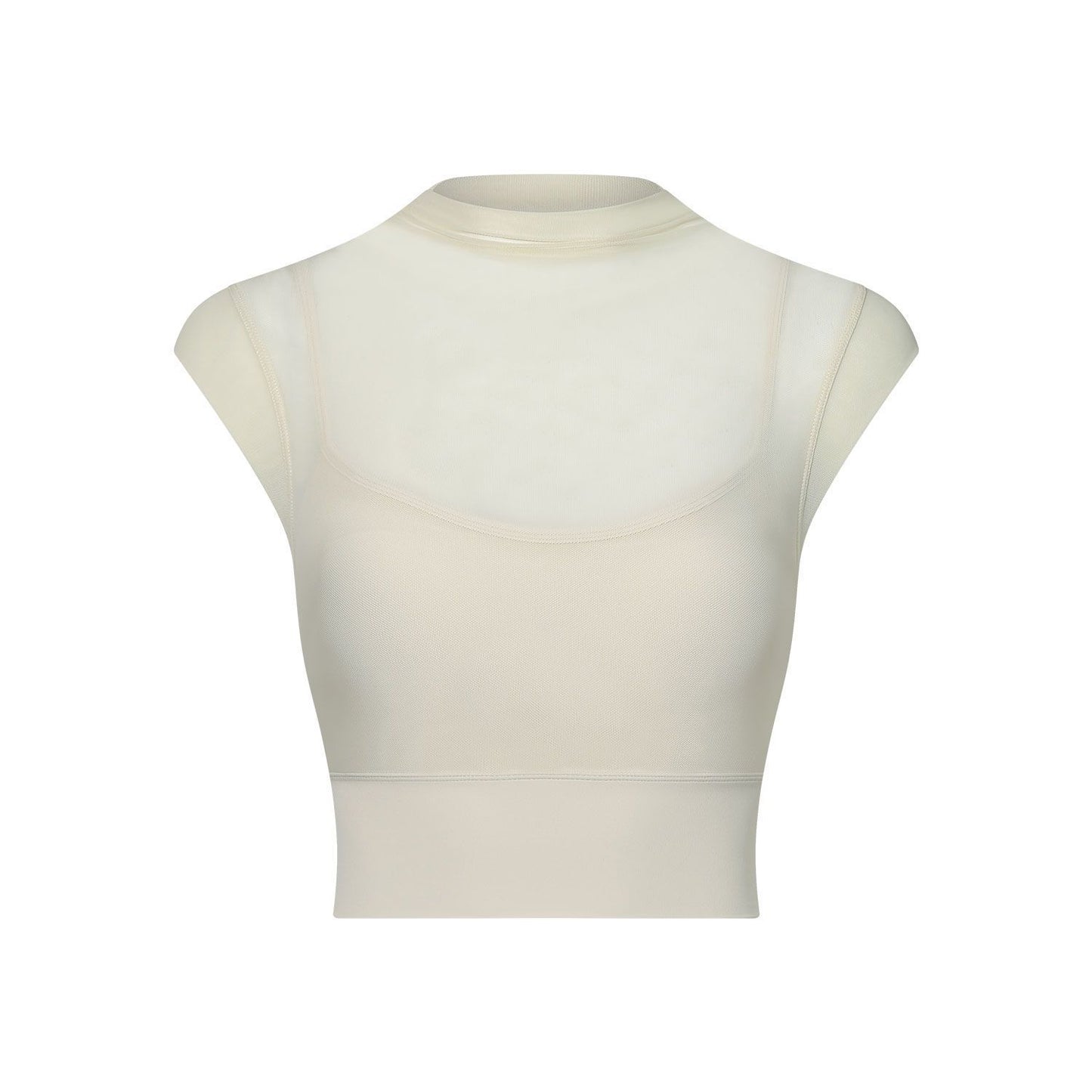 Mesh Yoga Clothes Flounced Sleeve Running Quick-drying Sports Bra With Chest Pad - globaltradeleader