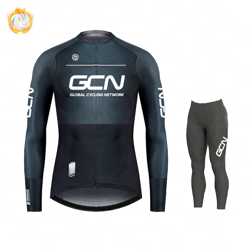 GCN Fleece Long Sleeve Cycling Jersey Cycling Jersey Running MTB Winter New Series