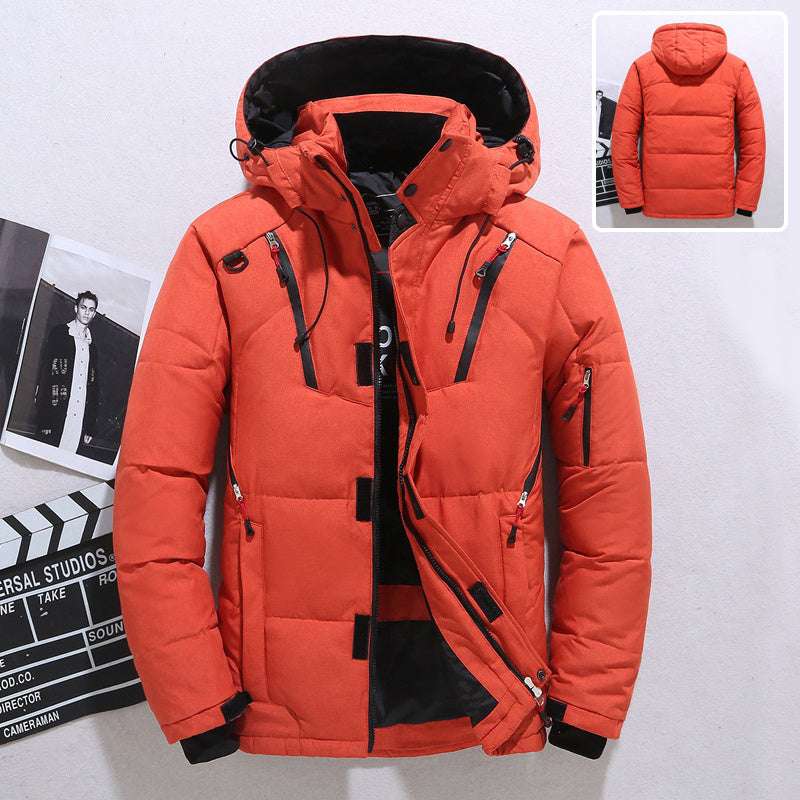 Outdoor Windproof Hooded Jacket Leisure Sports Coat With Pockets Warm Mens Clothing - globaltradeleader