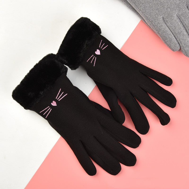 Women's Winter Fleece-lined Thermal Touch Screen Gloves