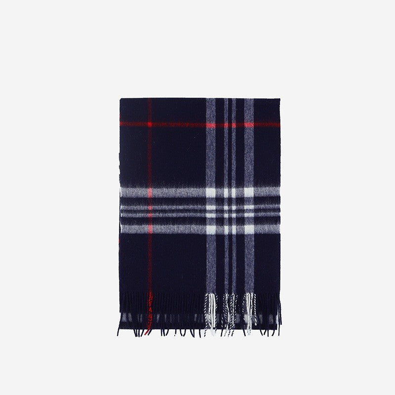 Wool Scarf Winter Popular Women's Men's Thickening Minimalist Plaid