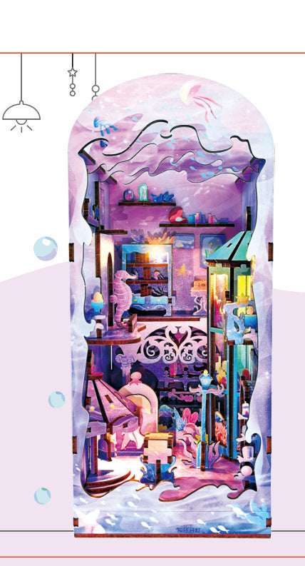 Whale Air Diy Cottage Magic World 3d Stereo Hand-assembled Book Stand Desktop Model Toy For Holiday Gift - globaltradeleader