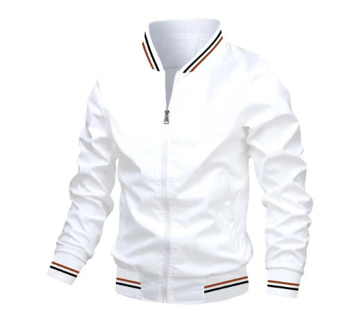 Men's Striped Zip-up Jacket With Pockets Fashion Casual Outerwear Sports Baseball Clothing Spring And Fall - globaltradeleader