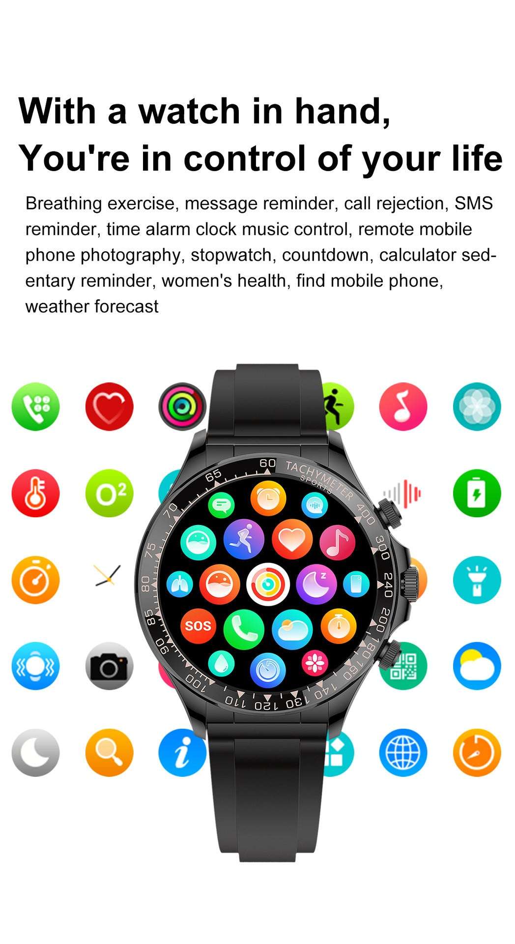 Round Screen Smart Watch EX108 Bluetooth Calling - globaltradeleader