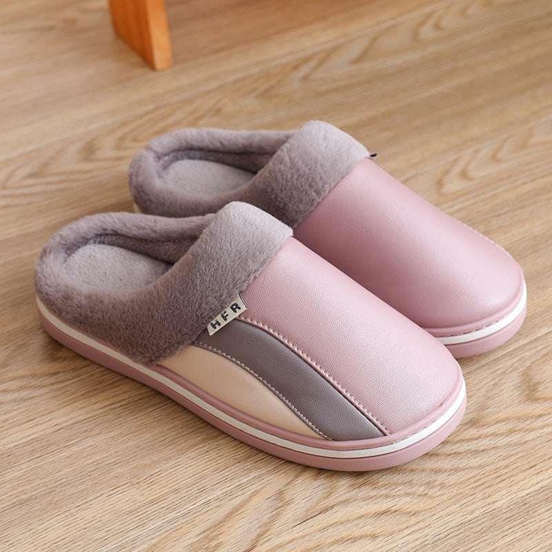 Waterproof Slippers Plush Winter Shoes Home Non-slip Bedroom Slippers Women - globaltradeleader