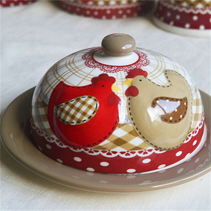 Chicken Shape Ceramic Tableware Christmas Day Decoration