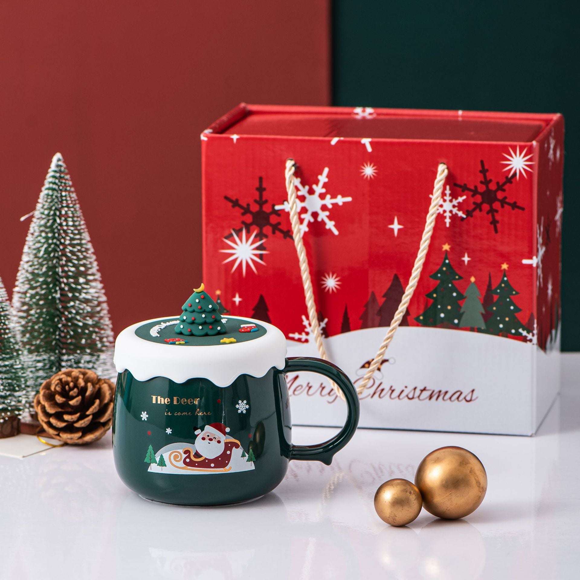 Cartoon High-value Ceramic With Lid Cute Female Water Cup