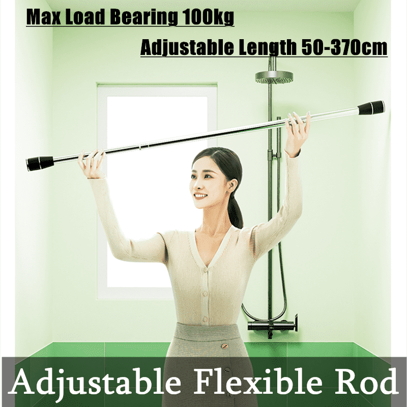 Punch-free Telescopic Rod Curtain Rod Bedroom Shower Curtain Rod Drying Rack Free Installation Support Rod Rising And Shrinking Clothes Rod