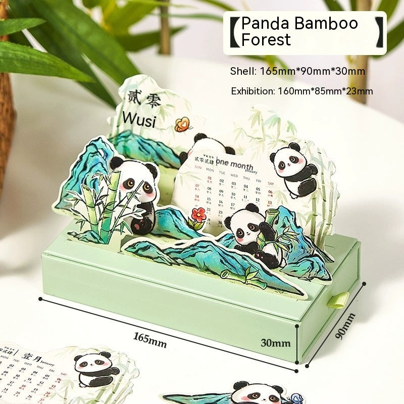 2024 Panda Creative Storage Office Desk Surface Panel Decoration Calendar - globaltradeleader