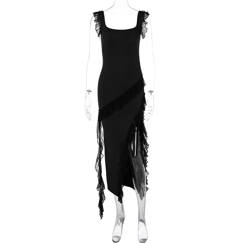 Female Summer Fashionable Stringy Selvedge Stitching Temperament Dress - globaltradeleader