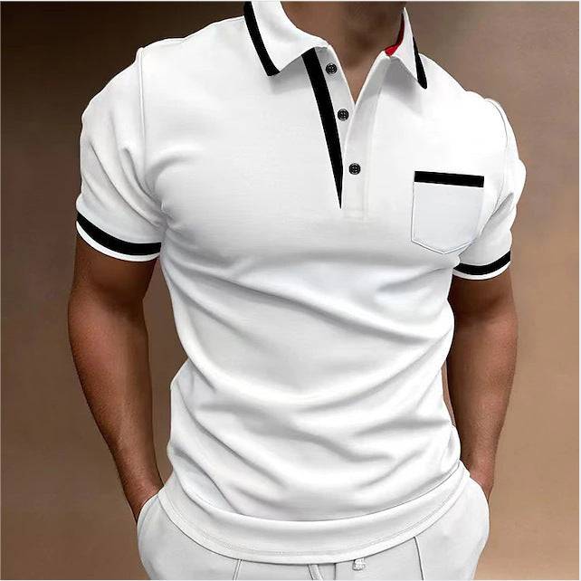 Men's Casual Square Collar Double Buckle Printed Short Sleeve - globaltradeleader