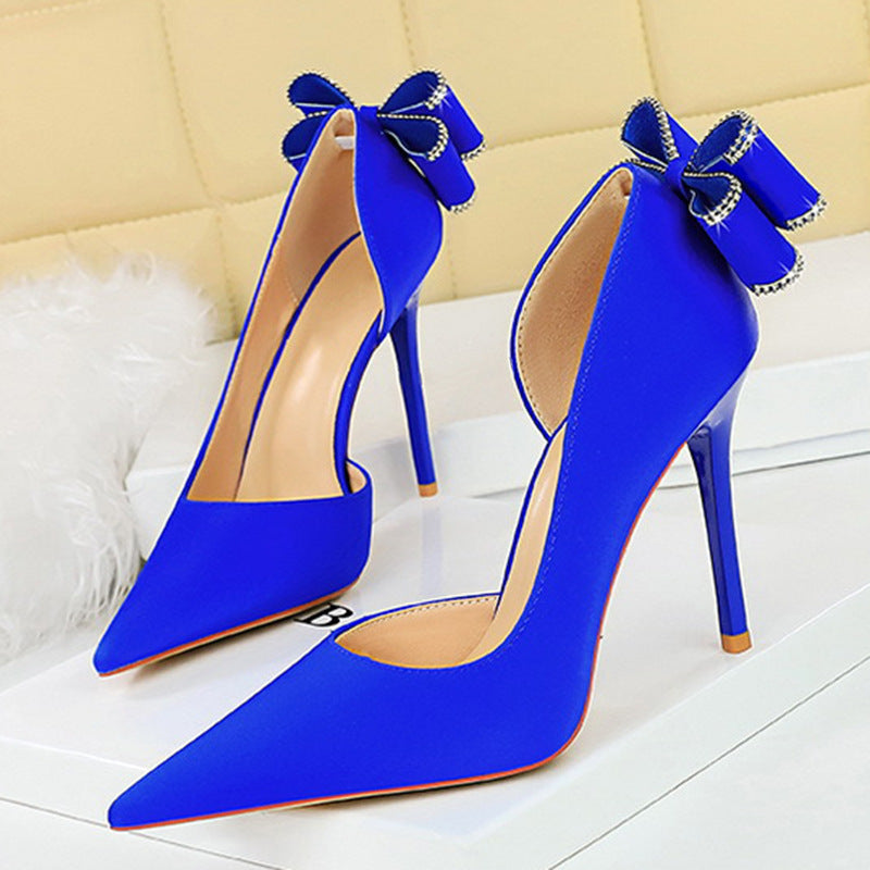 Sexy Low-cut Pointed Toe Rhinestone Stiletto Heel High Heels - globaltradeleader