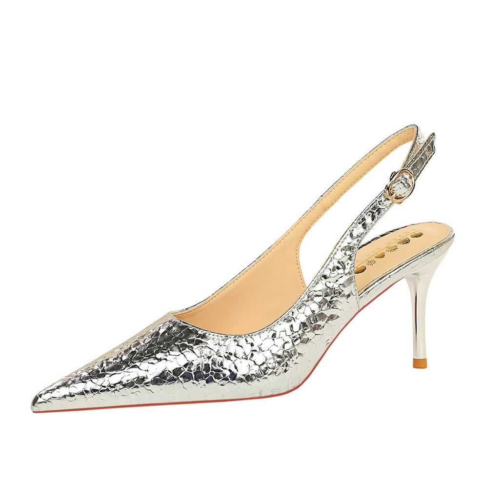 Hollow High Heel Shoes Ladies Stiletto Heel Shallow Mouth Pointed Toe - globaltradeleader