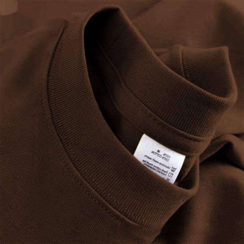 High Quality Cotton Heavy Loose Bottoming Shirt Casual Basic T-shirt Pure Cotton Retro Solid Color Round Neck Men's Short Sleeve - globaltradeleader