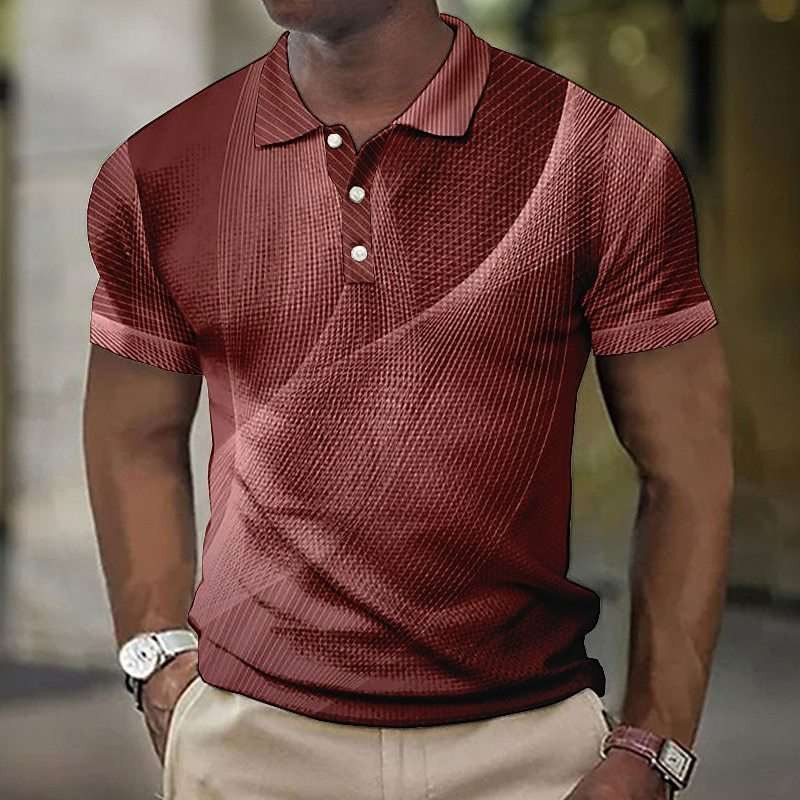 3D Button Short-sleeved Polo Shirt - globaltradeleader