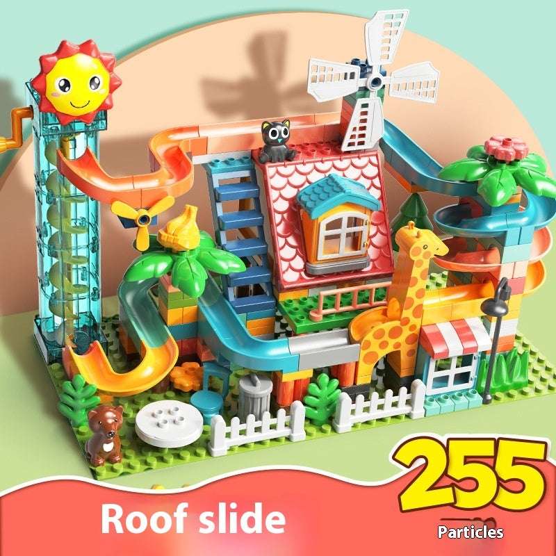 Large Particle Building Blocks Toy Loop Electric Turntable