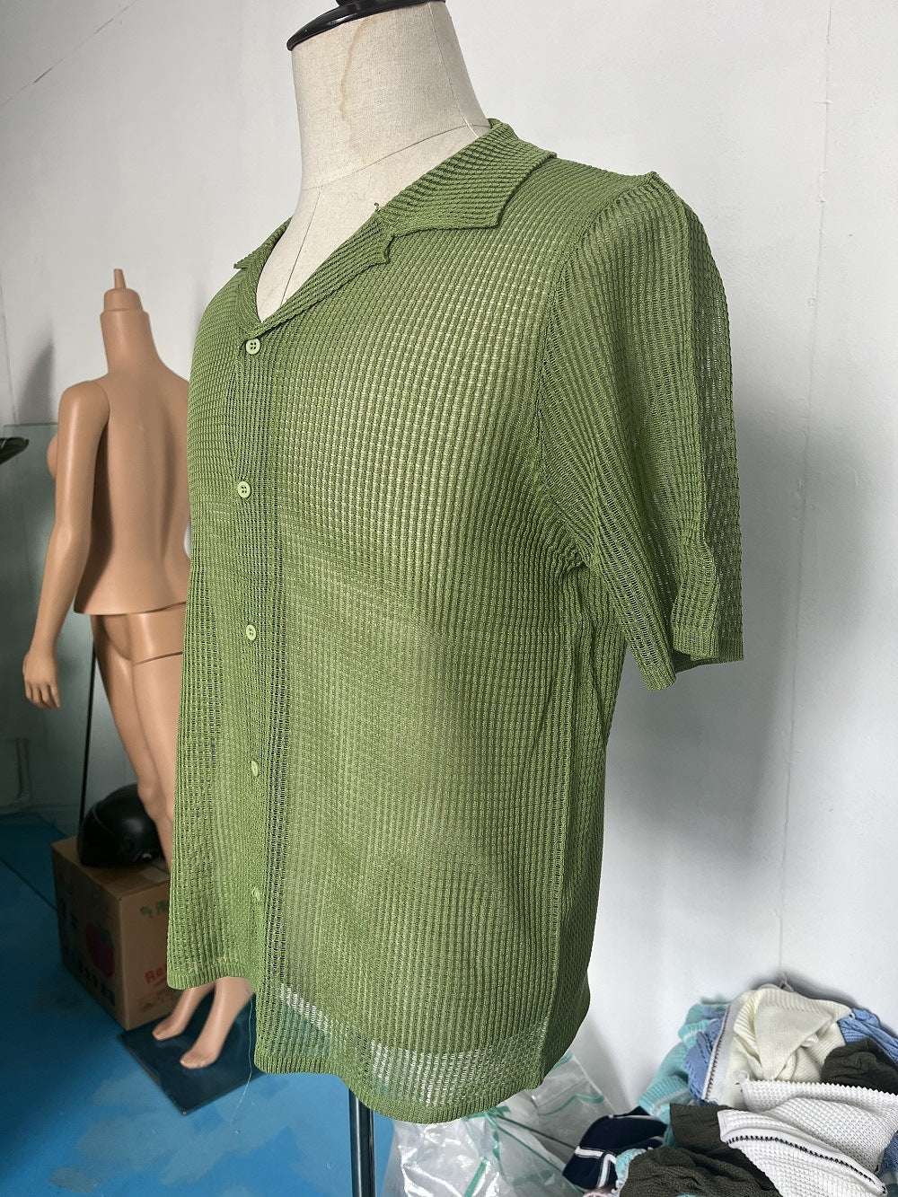 Men's Casual Shirt Fashionable Breathable Cardigan Short Sleeve Top - globaltradeleader