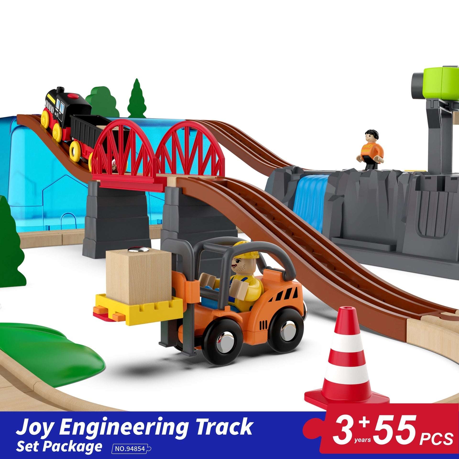 Wooden Track Train With Storage Box Toys - globaltradeleader