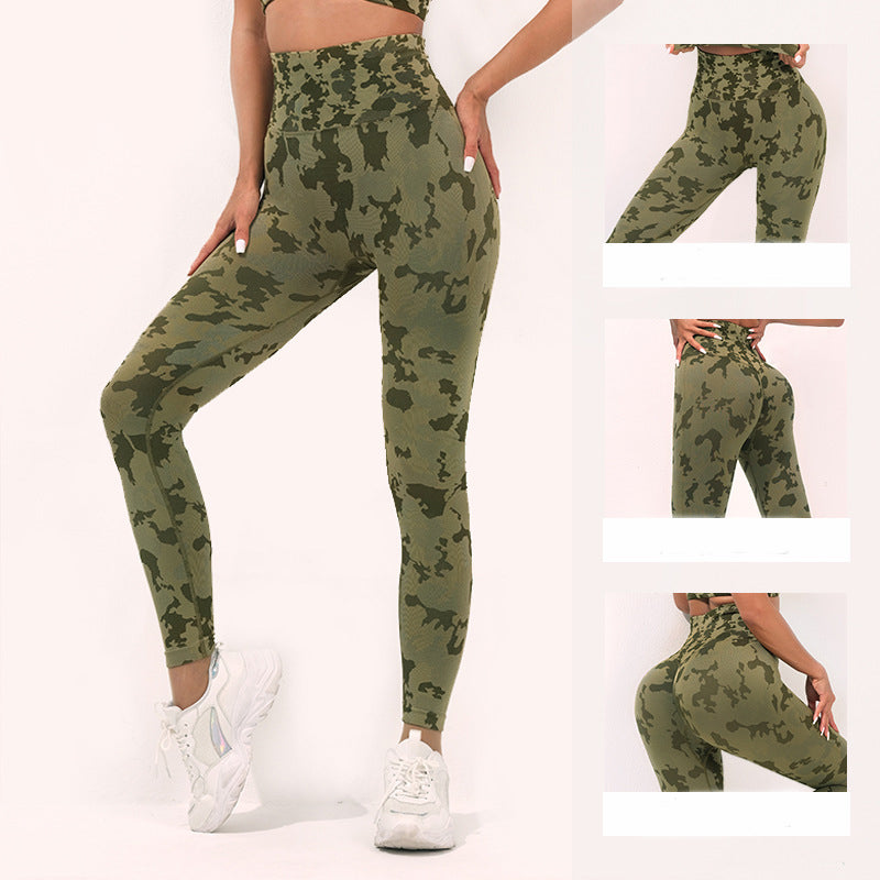 Fashion Camouflage Print Yoga Pants High Waist Seamless Leggings Stretch Butt Lift Running Sports Fitness Pant For Womens Clothing - globaltradeleader