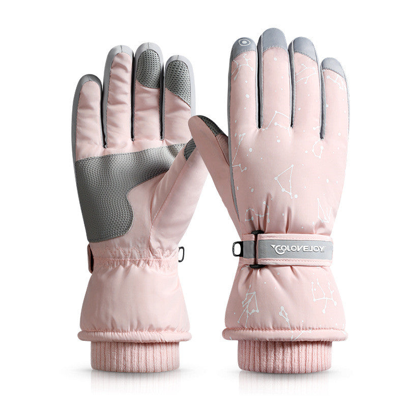 Cycling Three-layer Velvet-filled Cotton-filled Warm Gloves