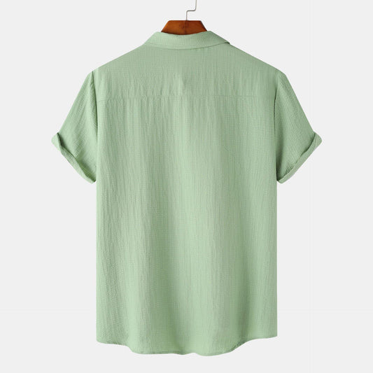 Men's Simple Casual Solid Color Shirt Top - globaltradeleader