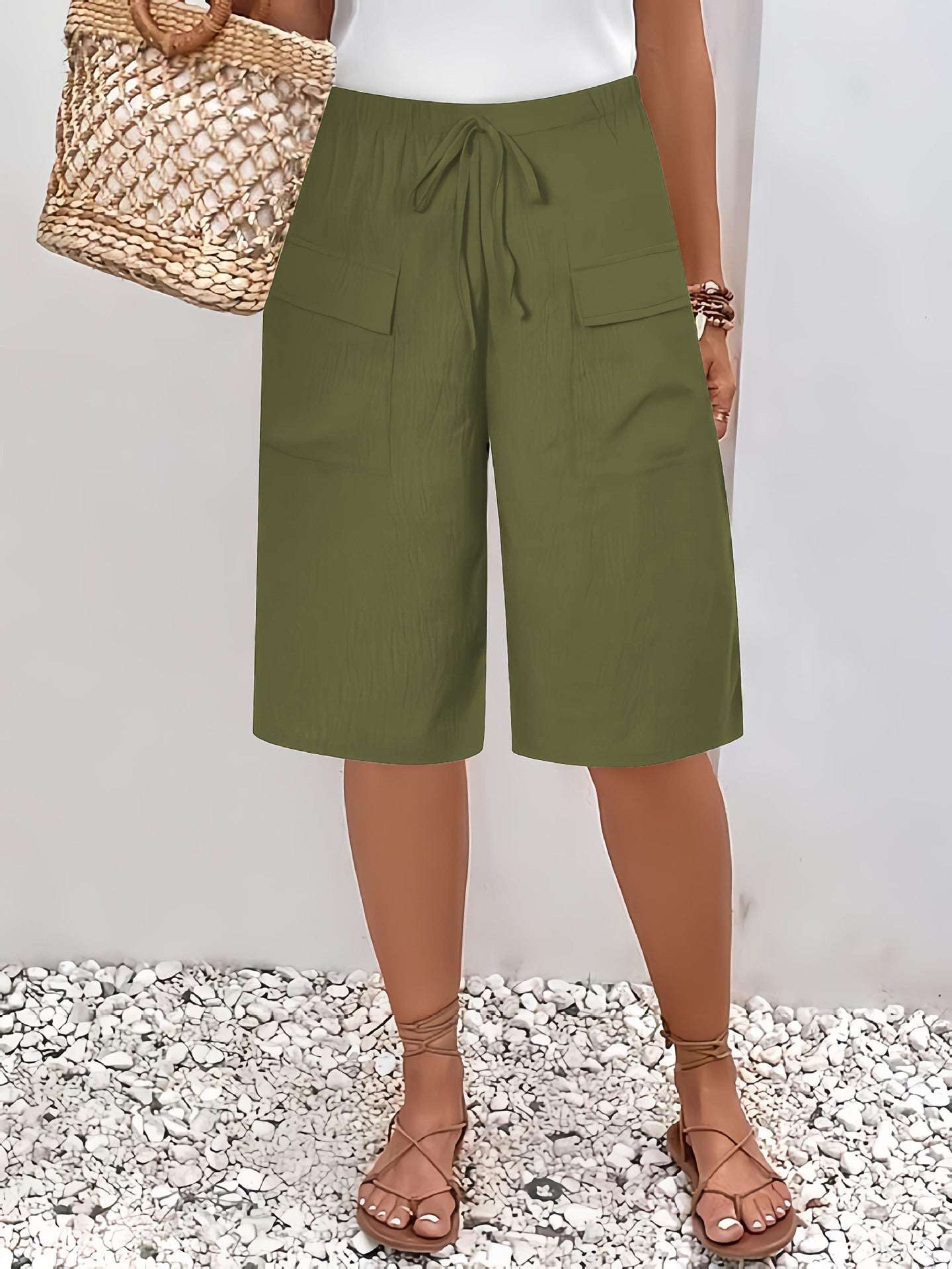 Women's Pocket Cropped Casual Shorts - globaltradeleader