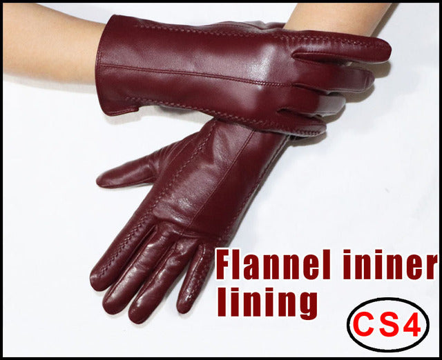 Women's Sheepskin Gloves Winter Warmth Plus Velvet Short Thi - globaltradeleader