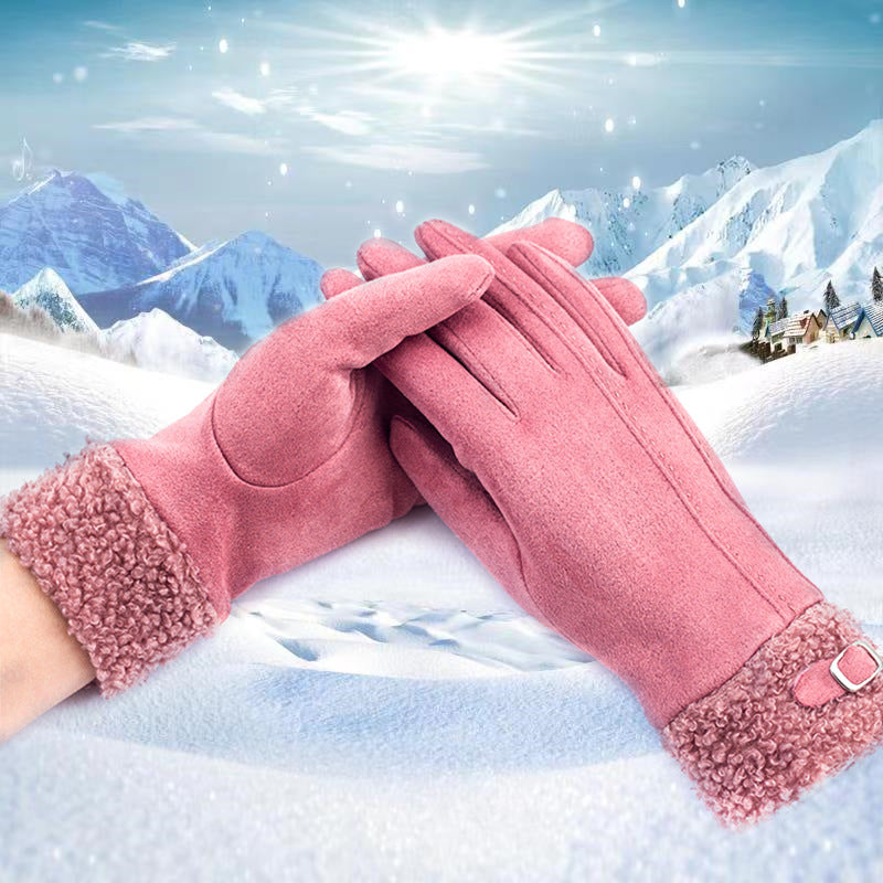 Warm Gloves Women's Winter Touch Screen Riding Plus Velvet Thickening