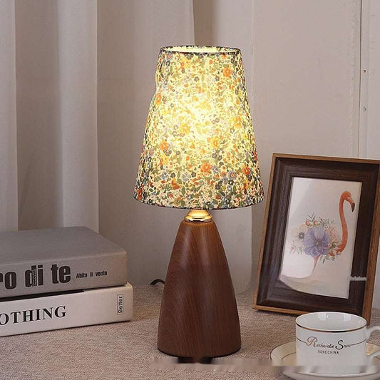 Nordic Retro Ceramic Table Lamp Pleated Bedroom Bedside - globaltradeleader