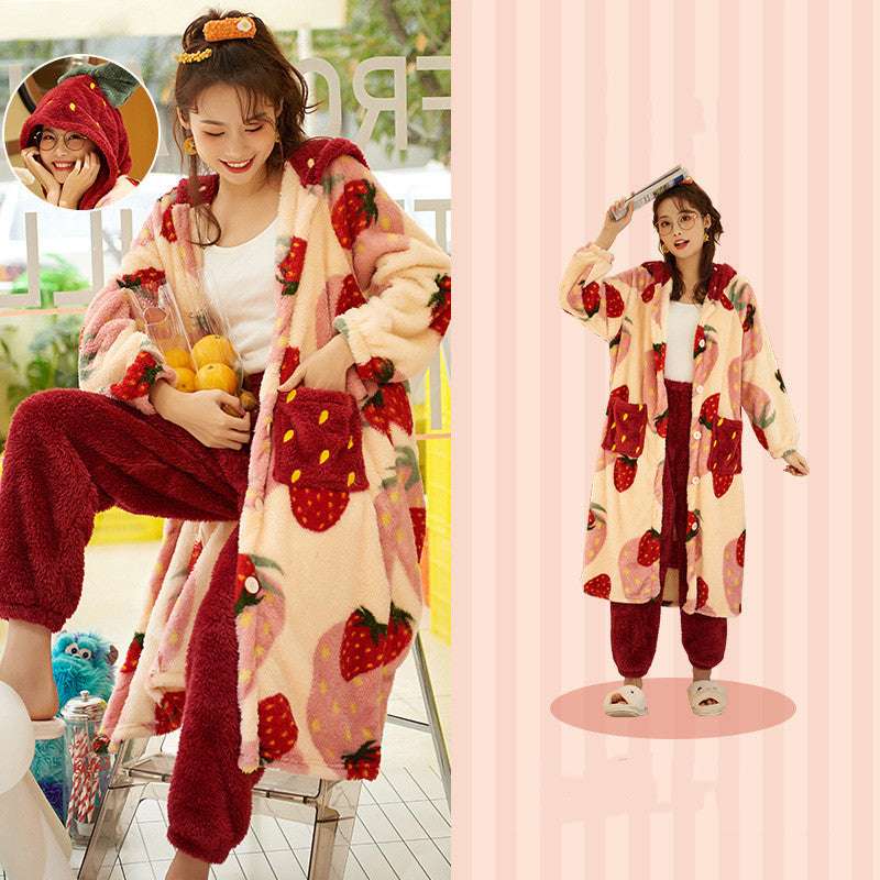 Coral Velvet Nightdress Women's Spring,