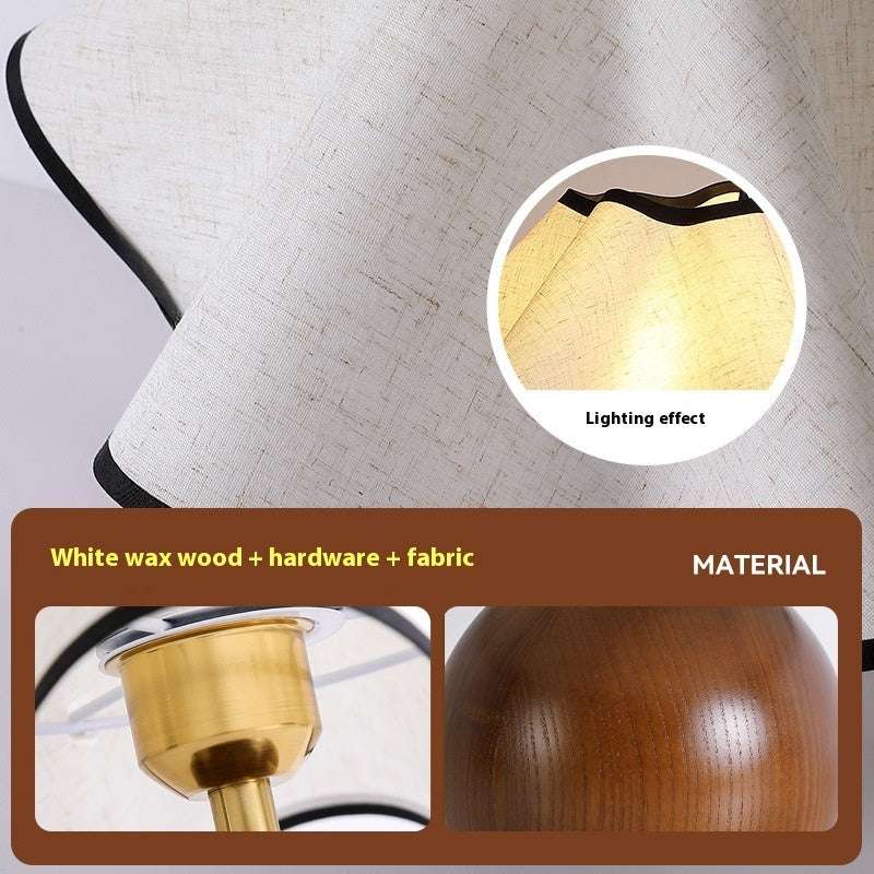 Retro Solid Wood Table Lamp Walnut Creative Petal Bedroom - globaltradeleader