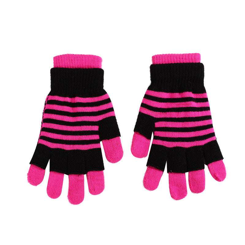 Striped Gloves Double Layer Keep Warm And Cold Protection In Winter - globaltradeleader