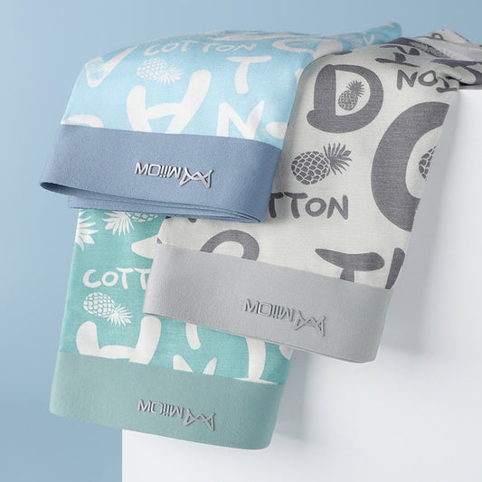 Traceless Antibacterial Boxer Pants Modal Print Letter Flat Leg Pant Top