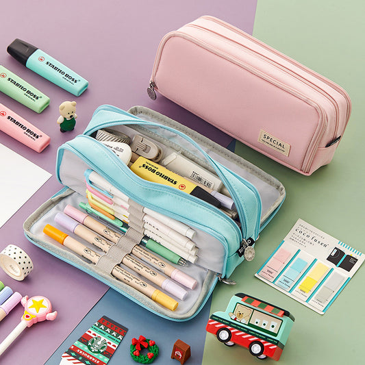 Macaron Color Matching Can Be Transformed Into Large Capacity Upgraded Pencil Case Stationery Box