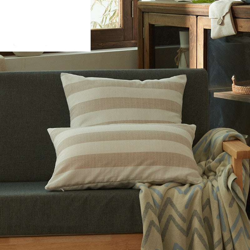 New Linen Cotton Geometric Striped Pillowcase
