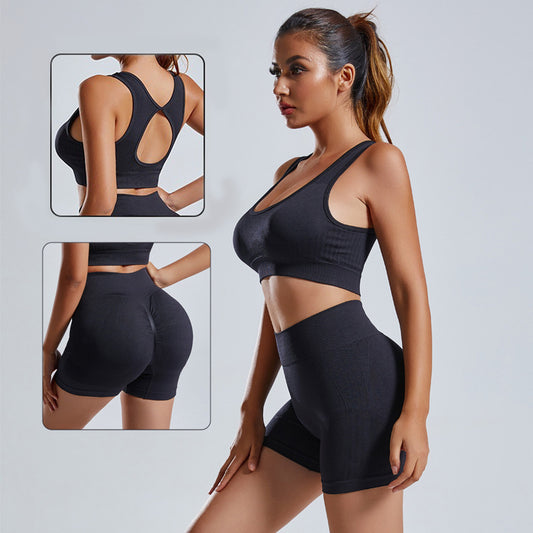 2pcs Yoga Set Women's Vest And Shorts Tracksuit Seamless Workout Sportswear Gym Clothing High Waist Leggings Fitness Sports Suits - globaltradeleader