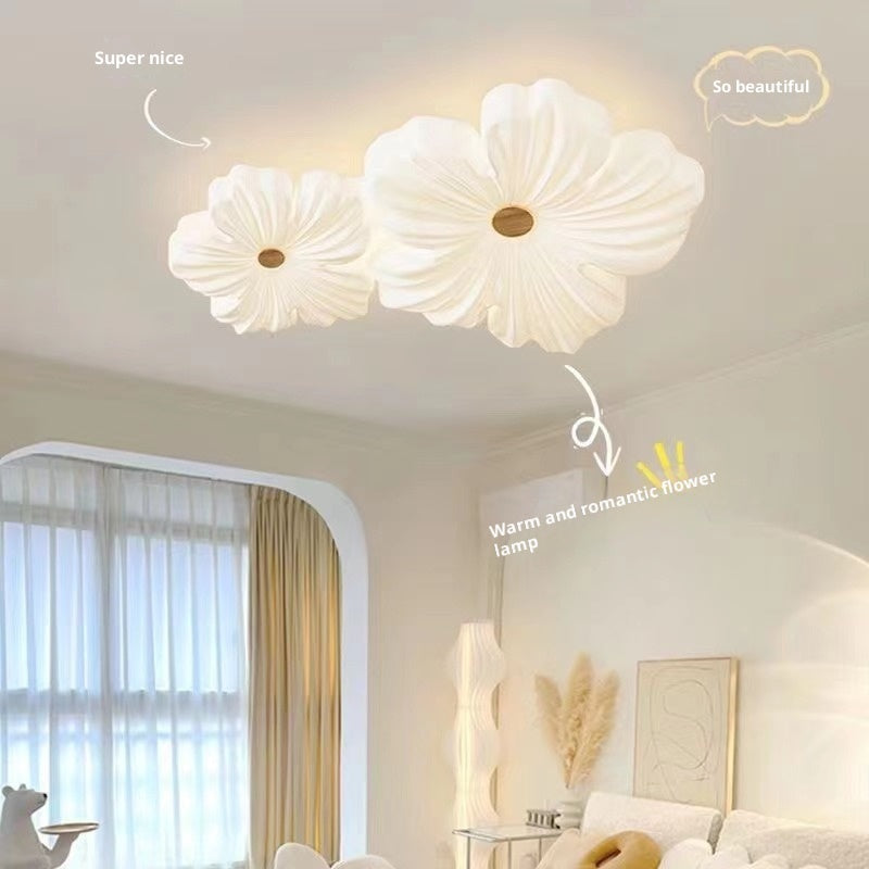 Flower Living Room Ceiling Lamp Cream Wind Petals - globaltradeleader