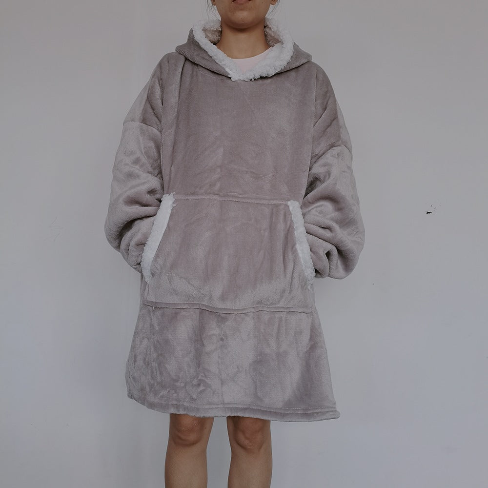 Flannel Lazy Fleece-lined Thickened Double Layer Composite Pullovers Home Wear - globaltradeleader