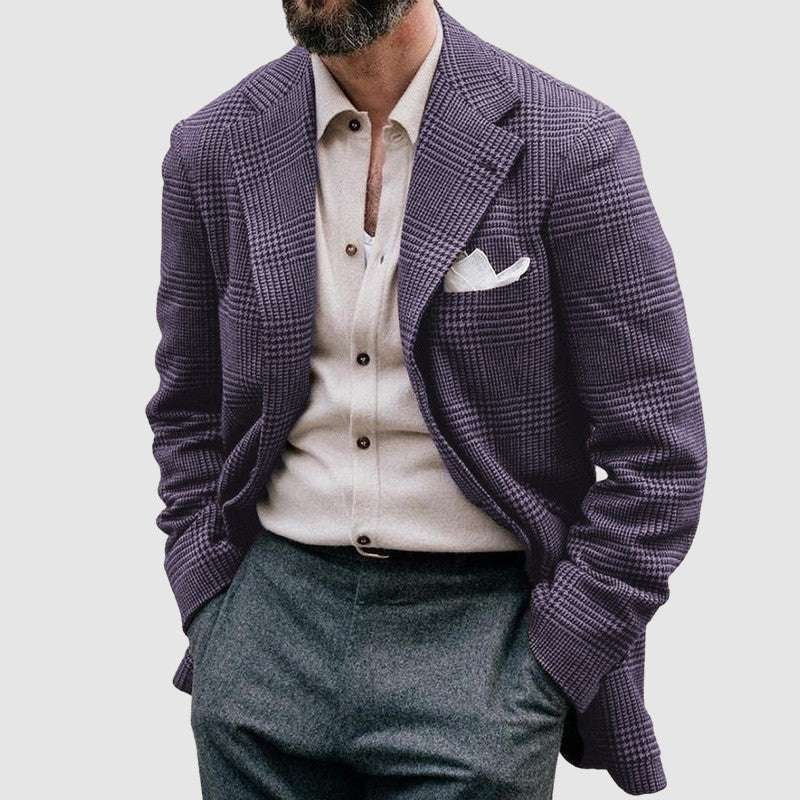 Men's Loose Solid Color Double Button Suit Jacket - globaltradeleader