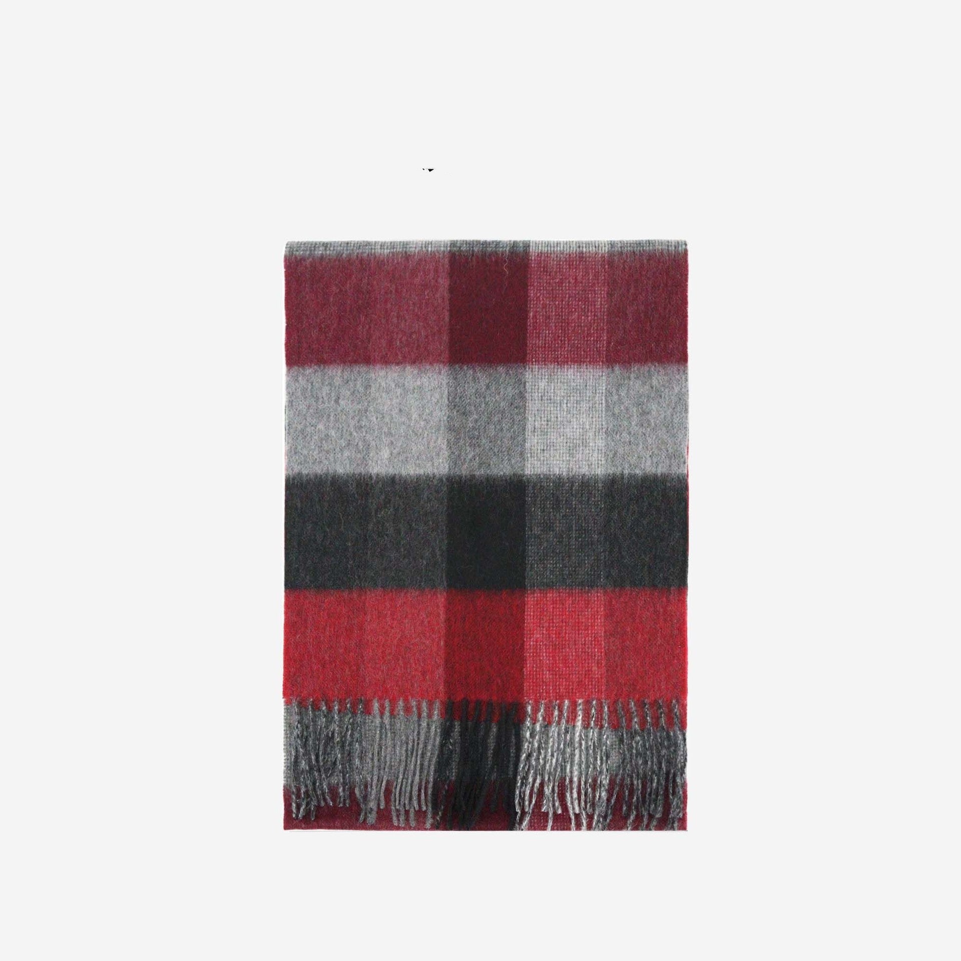 Wool Scarf Winter Popular Women's Men's Thickening Minimalist Plaid