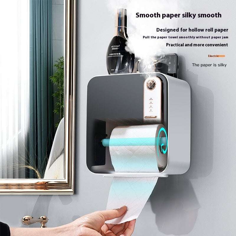 Smart Aromatherapy Tissue Box Bathroom Toilet Paper Storage Rack Punch-free Waterproof - globaltradeleader