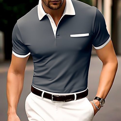 Short Sleeve Men's Polo Shirt Fashion White Leader T-shirt - globaltradeleader